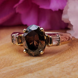 14K Yellow Gold 1.89ctw Cognac Color Lab Grown Diamond Ring DSR-23800