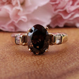 14K Yellow Gold 1.89ctw Cognac Color Lab Grown Diamond Ring DSR-23800
