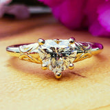14K Yellow Gold 1 Carat Heart Shape Diamond Solitaire Ring DSR-23824