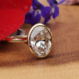 14K Gold 3.04ct Lab-Grown Oval Diamond Ring DLB-10064