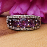 Sterling Silver Vintage Amethyst CZ Judith Ripka Band  DEJ-24532