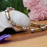 14ktt Yellow Gold Bar Bezel Diamond Link Bracelet DEJ-24536