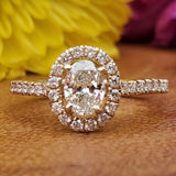 14K Yellow Gold Oval Halo Engagement Ring DSR-23820