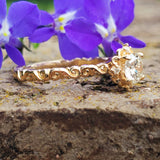 14K Yellow Gold .45ctw Round Diamond Filigree Ring DSR-23823