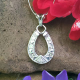 14K White Gold Vintage Diamond Horseshoe Pendant DEJ-24736