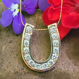 14K Yellow Gold 1 CTW  Lab-Grown Diamond Horseshoe Pendant DLB-10094