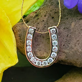 14K Yellow Gold 1/2 CTW  Lab-Grown Diamond Horseshoe Pendant DLB-10095