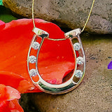 14K Yellow Gold Diamond Horseshoe Pendant  DPD-27000