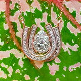 10k Rose Gold .40CTW Diamond Double Horse Shoe Pendant  DPD-27049