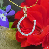 10k Yellow Gold Diamond Horse Shoe Pendant DPD-26969