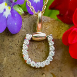 14K Yellow Gold Diamond Horseshoe Pendant DPD-26963