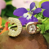 14K Yellow Gold .45CTW Diamond Open Space Horseshoe Ring DFR-26103