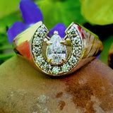 10K Yellow Gold .73ctw Diamond Horse Shoe Ring DFR-26106