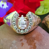 10K Yellow Gold .73ctw Diamond Horse Shoe Ring DFR-26106