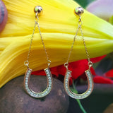 10k Yellow Gold .20CTW Diamond Horseshoe Earrings - DER-26086