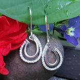 14k White Gold Diamond Double Horse Shoe Earrings - DER-25807