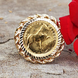 14k/24k Walking Horse Coin Ring DEJ-24740
