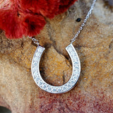 Sterling Silver Moissanite Horse Shoe Pendant SSJ-13727