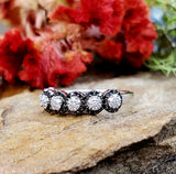 10K White Gold .38CTW Black and White Diamond Cluster Ring DFR-26113