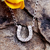 14K White Gold .06CTW Diamond Horseshoe Pendant DPD-27078