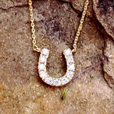 14K Yellow Gold .10CTW Diamond Horseshoe Pendant DPD-27079
