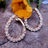 14k Yellow Gold .50CTW Beaded Filigree Diamond Hoop Earrings DER-26087