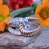 14K White & Yellow Gold Double Loop Ring DFR-26107