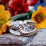 14K White & Yellow Gold Double Loop Ring DFR-26107