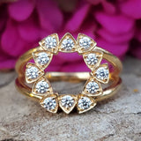 18k Yellow Gold .38ctw Diamond Circle Fashion Ring DFR-26109