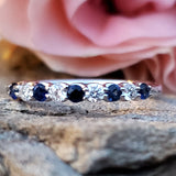 14K White Gold Diamond & Sapphire Band DCR-24767