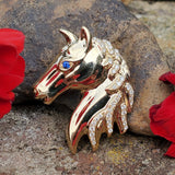 Alamea 14 Karat Yellow Gold Diamond Horse Head Pendant DPD-27091