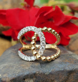 14K White & Yellow Gold Double Loop Ring DFR-26117