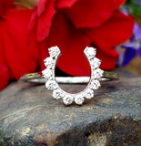 14K White Gold Diamond Horse Shoe Ring DFR-26108