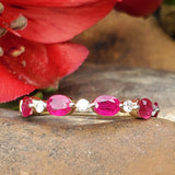 14K Yellow Gold Diamond & Ruby Band DCR-24768
