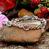 Sterling Silver Diamond Infinity Link Bracelet SSJ-13747