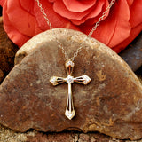 14K Yellow Gold .25CTW Diamond Cross Pendant DPD-27089