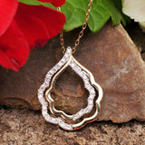 14K Yellow Gold .25 CTW Diamond Open Pear Shape Pendant DPD-27067