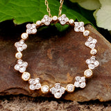 14K Yellow and White Gold .58CTW Diamond Clover Circle Pendant DPD-27063