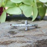10K White Gold .07CTW Diamond Cross Ring DFR-26114
