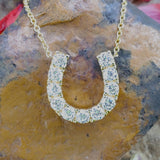 14K Yellow Gold 1 CTW Diamond Horse Shoe Pendant DPD-27093