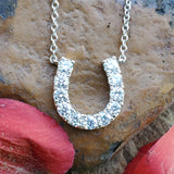 14K White Gold 1 CTW Diamond Horse Shoe Pendant DPD-27092