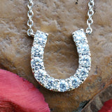 14K White Gold 2 CTW Diamond Horse Shoe Pendant DPD-27094