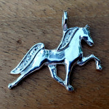 Sterling Silver Beaded Walking Horse Pendant SSJ-13788