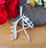 14K White Gold Diamond Horse Head Pendant DEJ-24753