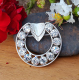 Sterling Silver & CZ Horseshoe Brooch SCZ-10039