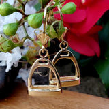 14K Yellow Gold Stirrup Dangle Earrings GER-23650