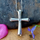 Sterling Silver Matte Cross Pendant SSJ-13745