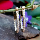 14K Yellow Gold .25CTW Diamond Hoop Earrings DER-26105