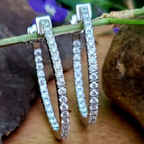 14K White Gold 1CTW Diamond Hoop Earrings DER-26100