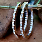 14K Yellow Gold 1CTW Diamond Hoop Earrings DER-26104